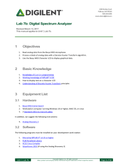 Lab 7b: Digital Spectrum Analyzer 1 Objectives 2 Basic Knowledge