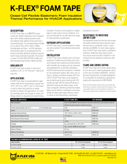 K-FLEX&reg; FOAM TAPE - Distribution International