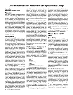 User performance in relation to 3D input device design. Computer