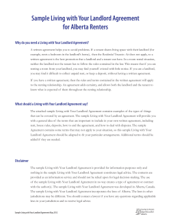 Sample Living with Your Landlord Agreement