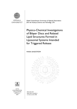 Physico-Chemical Investigations of Bilayer Discs and