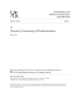 Toward a Community of Professionalism