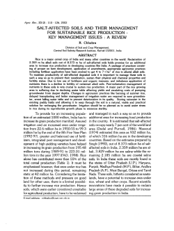 salt-affected soils and their management for sustainable rice