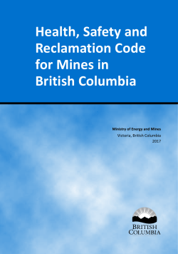 Updated Health, Safety and Reclamation Code for Mines in British
