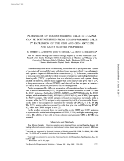 precursors of colonyforming cells in humans can be distinguished