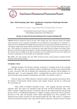 Spin –Orbit Coupling, Spin - Asian Research Journal of Business