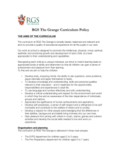 RGS The Grange Curriculum Policy