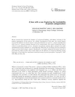 A face with a cue: exploring the inevitability of person categorization