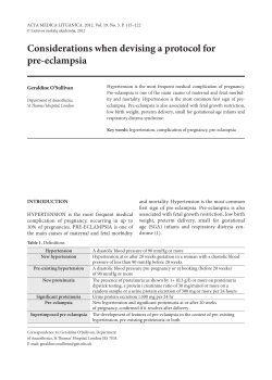 Considerations when devising a protocol for pre