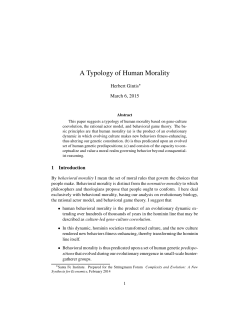 A Typology of Human Morality