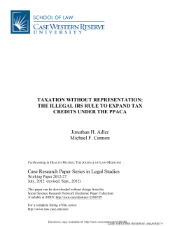 TAXATION WITHOUT REPRESENTATION: THE ILLEGAL IRS RULE