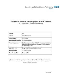 Guidance for the use of buccal midazolam or rectal diazepam in the