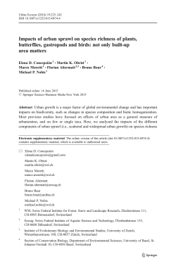 Impacts of urban sprawl on species richness of plants, butterflies