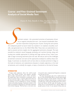 Coarse- and Fine-Grained Sentiment Analysis of