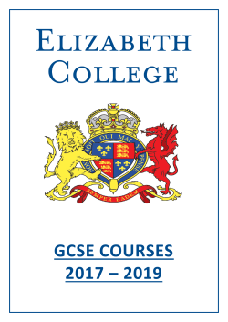 GCSE Booklet 2017 - Elizabeth College