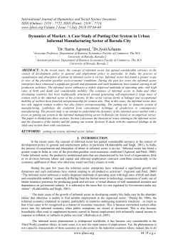 Dynamics of Market: A Case Study of Putting Out System in