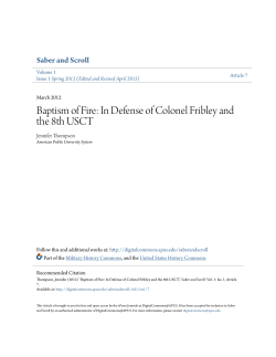 Baptism of Fire: In Defense of Colonel Fribley and the 8th USCT