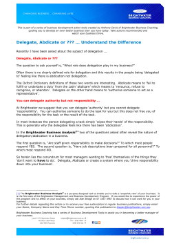 Delegate, Abdicate or ??? &hellip; Understand the Difference
