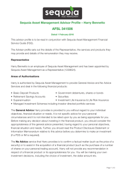 Harry Bennetto - Sequoia Asset Management