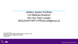 Artillery System Portfolio Col Matthew Botsford Arty Sys Team