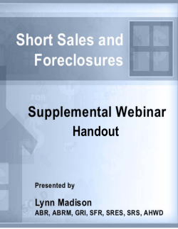 Handout - Short Sales and Foreclosure Resource Certification