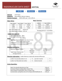 RADIONUCLIDE DATA SHEET [KRYPTON]