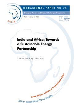 India and Africa: Towards a Sustainable Energy