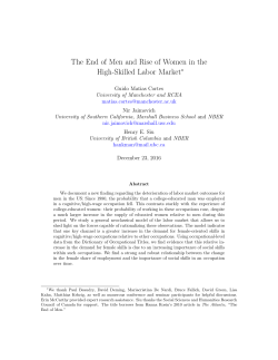 The End of Men and Rise of Women in the High