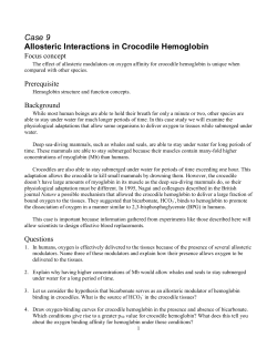 Case 9 Allosteric Interactions in Crocodile Hemoglobin