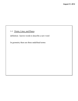 1-1 Points, Lines, and Planes. definition: known words to describe a