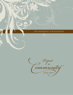 2011-2012 Annual Report - The Memorial Foundation.