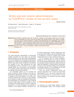 Amino acid and vitamin determinations by TLC/HPTLC: review of the