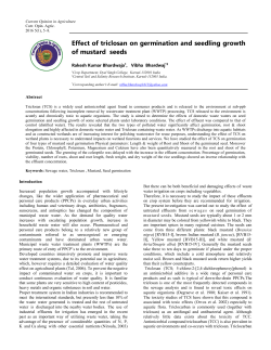 Effect of triclosan on germination and seedling growth of mustard