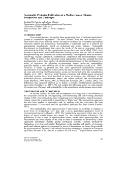 Sustainable Protected Cultivation at a Mediterranean Climate