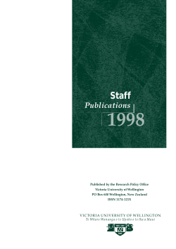 1998 - Victoria University of Wellington
