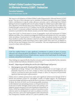 Oxfam`s Global Leaders Empowered to Alleviate Poverty (LEAP