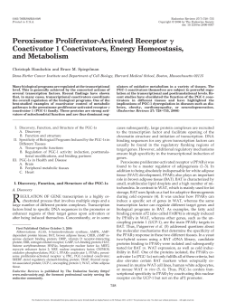 Peroxisome Proliferator-Activated Receptor &gamma; Coactivator 1
