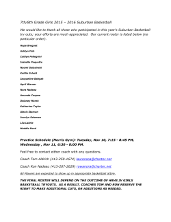 7th/8th Grade Girls 2015 &ndash; 2016 Suburban Basketball