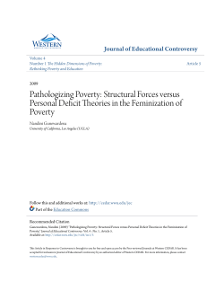 Pathologizing Poverty: Structural Forces versus