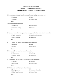 1-Advertising And Sales Promotion