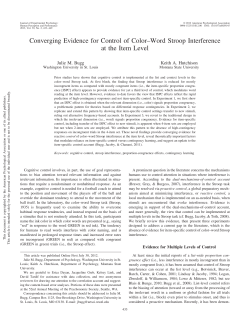 Converging Evidence for Control of Color&ndash;Word Stroop Interference