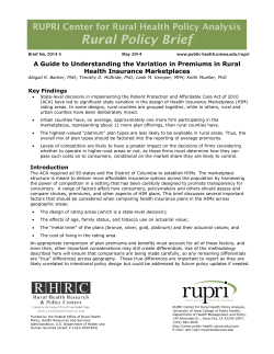 A Guide to Understanding the Variation in Premiums in Rural Health