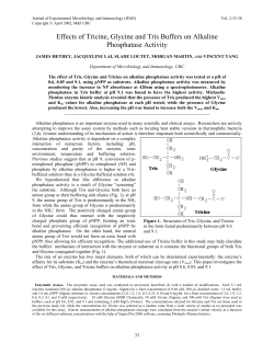 Effects of Tricine, Glycine and Tris Buffers on Alkaline Phosphatase