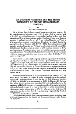 on quotient varieties and the affine embedding of certain