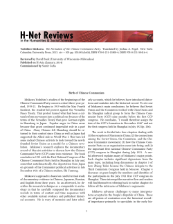 Birth of Chinese Communism - H-Net