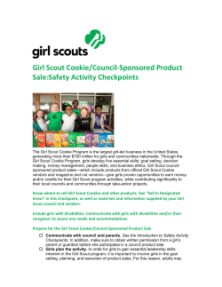 Girl Scout Cookie Sale Safety Activity Checkpoints
