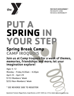 Spring Break Camp CAMP IROQUOIS