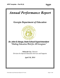 Part B State Annual Performance Report (APR) for ______ (Insert FFY)