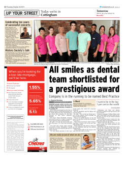 All smiles as dental team shortlisted for a prestigious award