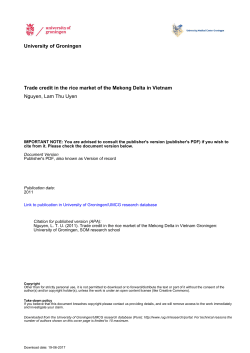 University of Groningen Trade credit in the rice market of the